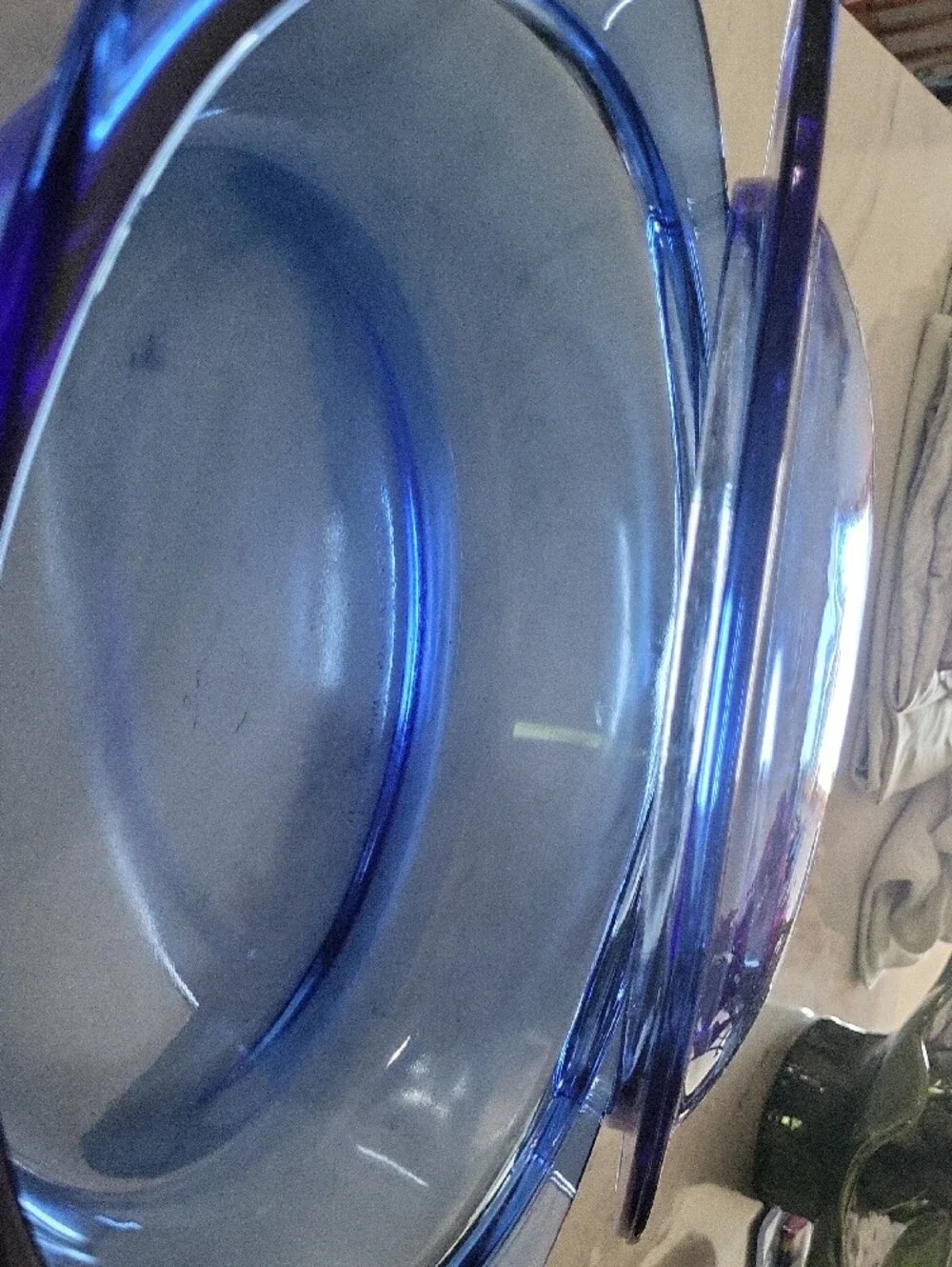 Vintage Anchor Hocking Cobalt Blue Glass 2 Quart Casserole Dish W/ Handles W/lid